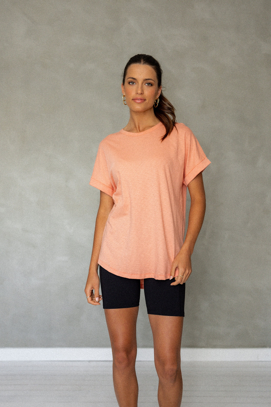 All You Need Cuff Tee in Burnt Coral