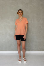 Load image into Gallery viewer, Before We Expire V-neck Tee in Burnt Coral
