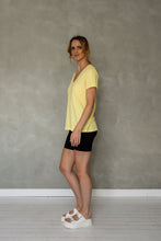 Load image into Gallery viewer, Before We Expire V-neck Tee in Sunshine
