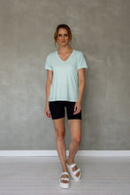 Load image into Gallery viewer, Before We Expire V-neck Tee in Beach Glass
