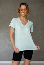 Load image into Gallery viewer, Before We Expire V-neck Tee in Beach Glass
