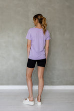 Load image into Gallery viewer, Before We Expire V-neck Tee in Purple Rose
