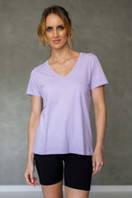 Load image into Gallery viewer, Before We Expire V-neck Tee in Purple Rose
