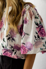 Load image into Gallery viewer, Puff Sleeve Top (Rose Print)
