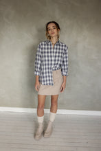 Load image into Gallery viewer, Like Before Boyfriend Shirt - Blue Plaid
