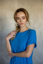 Load image into Gallery viewer, All You Need Cuff Tee in Ibiza Blue
