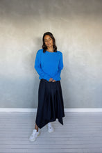 Load image into Gallery viewer, Melody wears the Ever Be Round Neck Sweater in Azure Blue form MAZU
