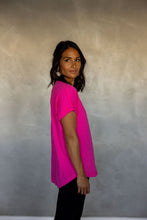 Load image into Gallery viewer, All You Need Cuff Tee in Fuchsia Fedora
