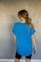 Load image into Gallery viewer, All You Need Cuff Tee in Ibiza Blue
